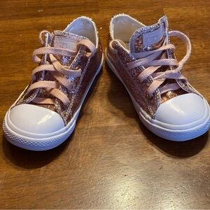 Sparkly Rose Gold Converse Chuck Taylor All Star toddler low-top sneakers
